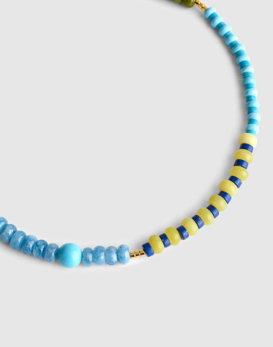 Madewell Semiprecious Beaded Choker Necklace Classic Indigo