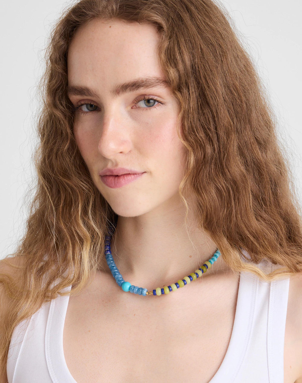 Madewell Semiprecious Beaded Choker Necklace Classic Indigo