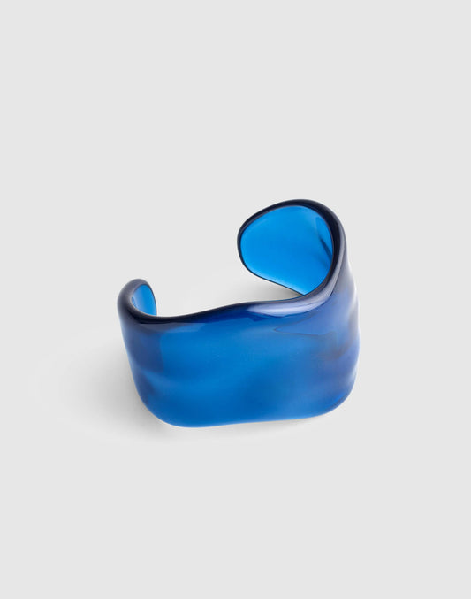 Madewell Resin Chunky Wavy Cuff Bracelet Retro Blue