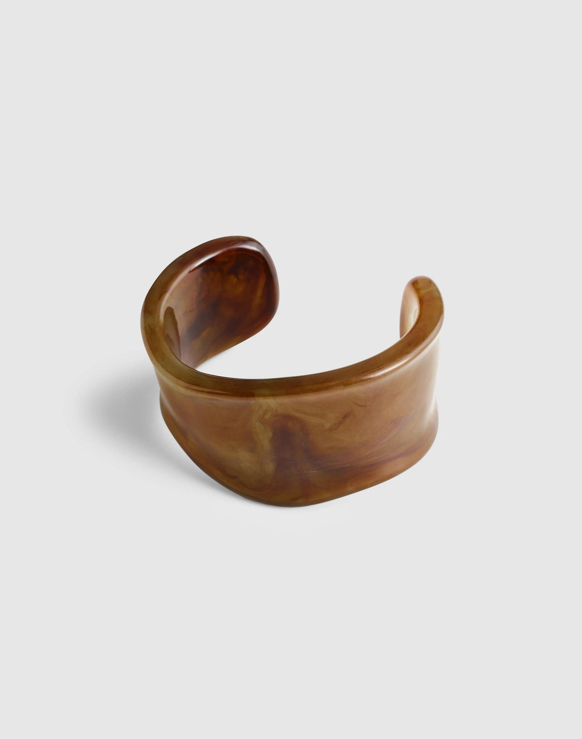 Madewell Resin Sculptural Wide Cuff Bracelet Dark Brown