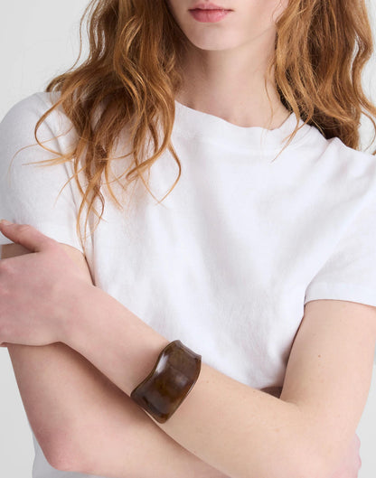 Madewell Resin Sculptural Wide Cuff Bracelet Dark Brown