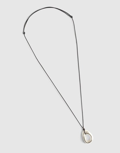 Madewell Sculptural Pendant Cord Necklace Warm Silver
