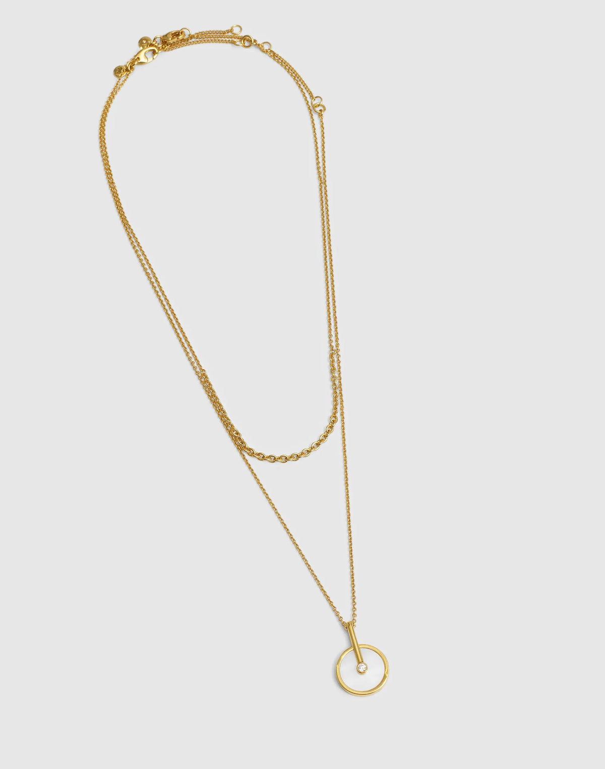 Madewell Two-Pack Stone Inlay Coin Necklace Set Mother Of Pearl