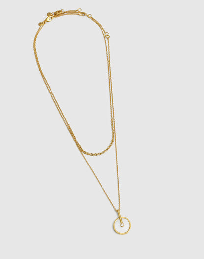 Madewell Two-Pack Stone Inlay Coin Necklace Set Mother Of Pearl