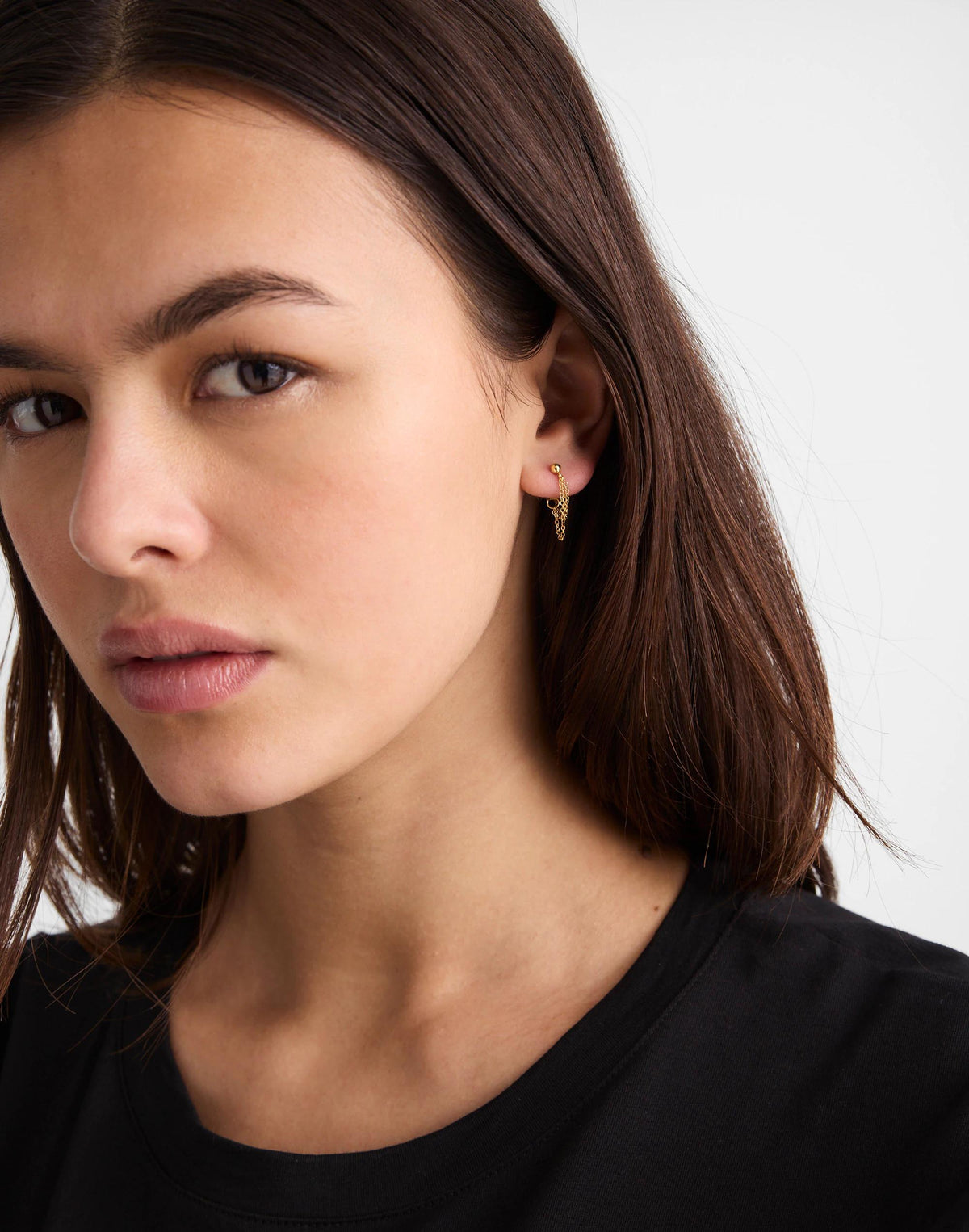 Madewell Demi-Fine Triple-Chain Stud Earrings 14k Gold