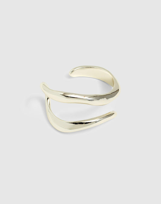 Madewell Sculptural Illusion Cuff Bracelet Warm Silver