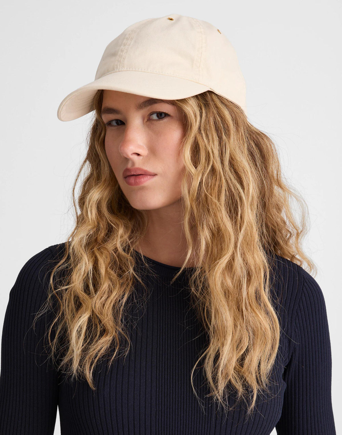 Madewell Baseball Hat in Washed Cotton Vintage Ivory