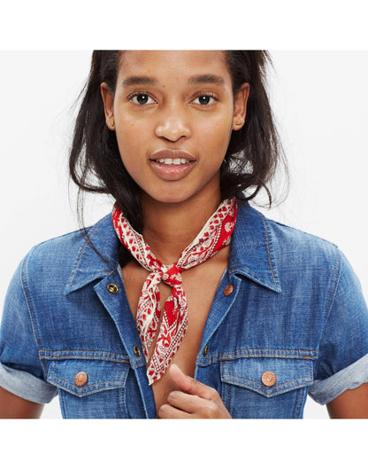 Madewell Organic Cotton Bandana Tropical Coral