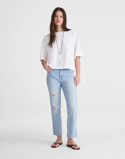 Madewell The Tall Longline Straight Crop Jean in Foster Wash Foster Wash
