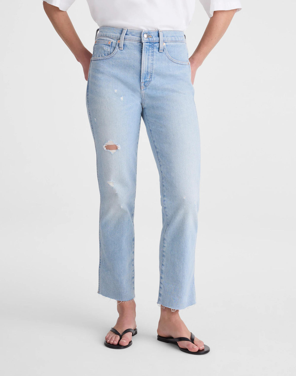 Madewell The Tall Longline Straight Crop Jean in Foster Wash Foster Wash