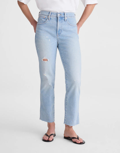 Madewell The Tall Longline Straight Crop Jean in Foster Wash Foster Wash