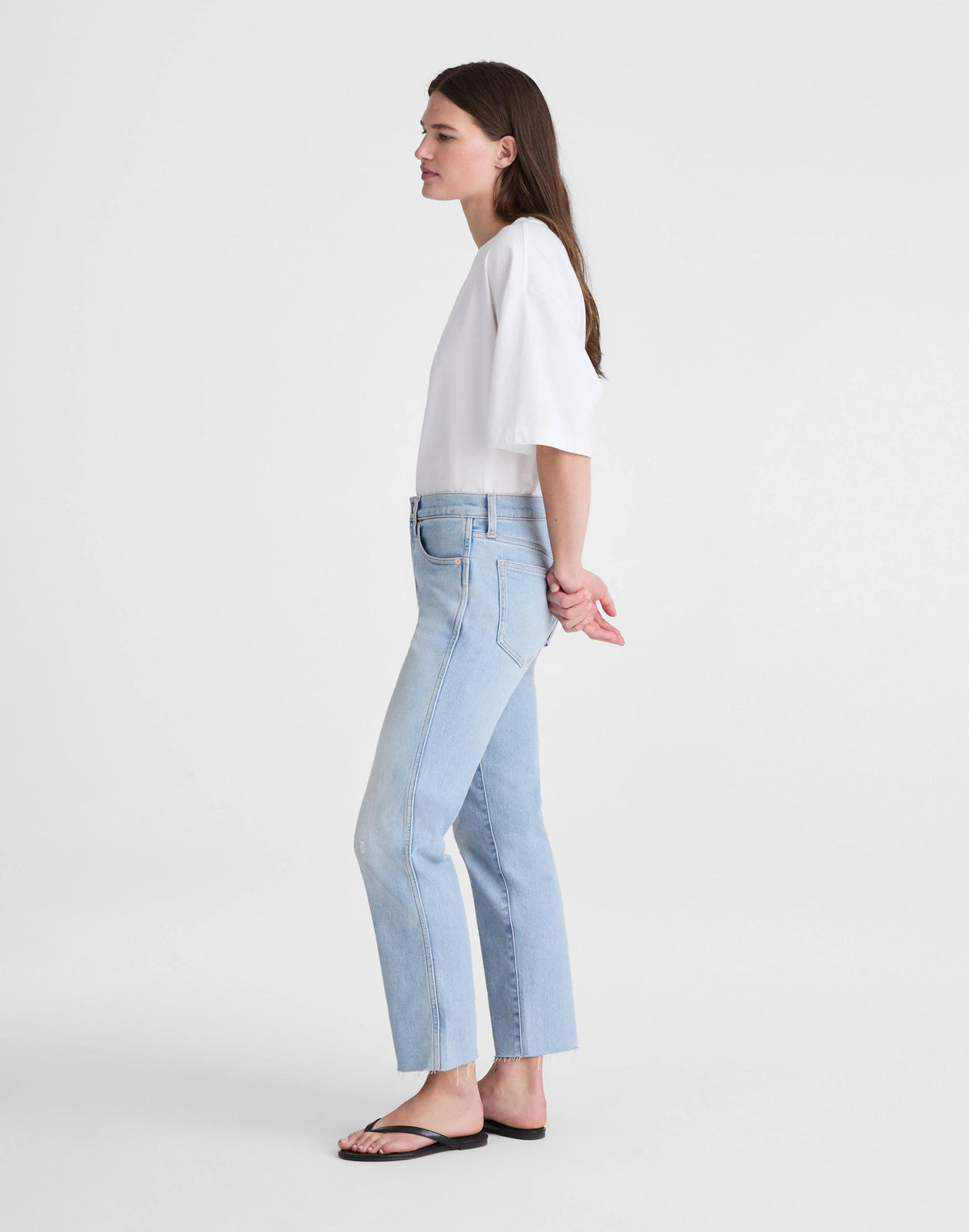 Madewell The Tall Longline Straight Crop Jean in Foster Wash Foster Wash